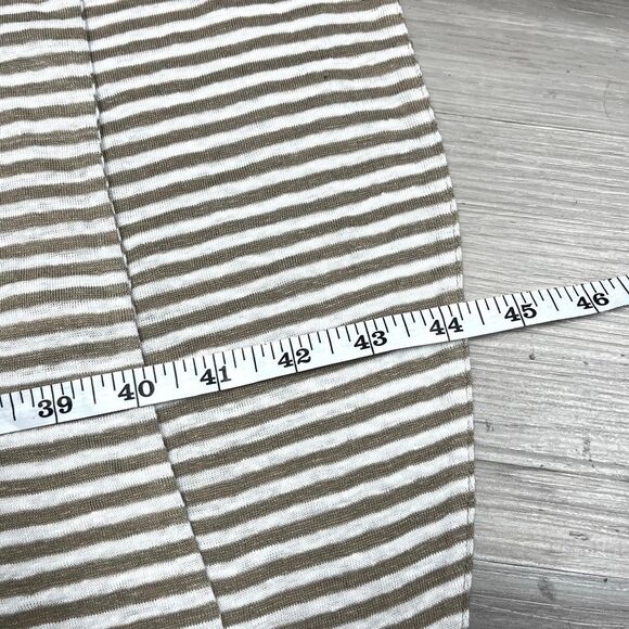 Eileen Fisher Dress Women’s M Tan & White Striped Linen Jersey Racerback Tank Mi - Picture 10 of 10